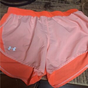 Under Armour Women's Coral and Orange Athletic Shorts